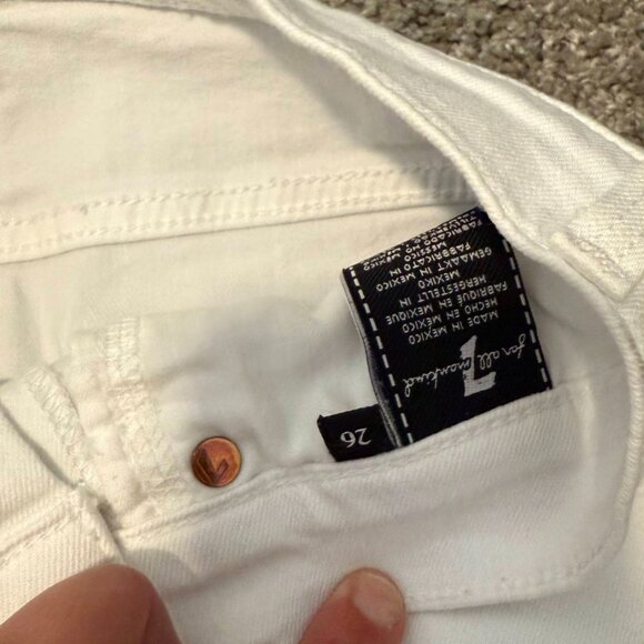 NWT 7 For All Mankind White Skinny Jeans Button Fly Size 26 Ankle Length - Picture 3 of 6